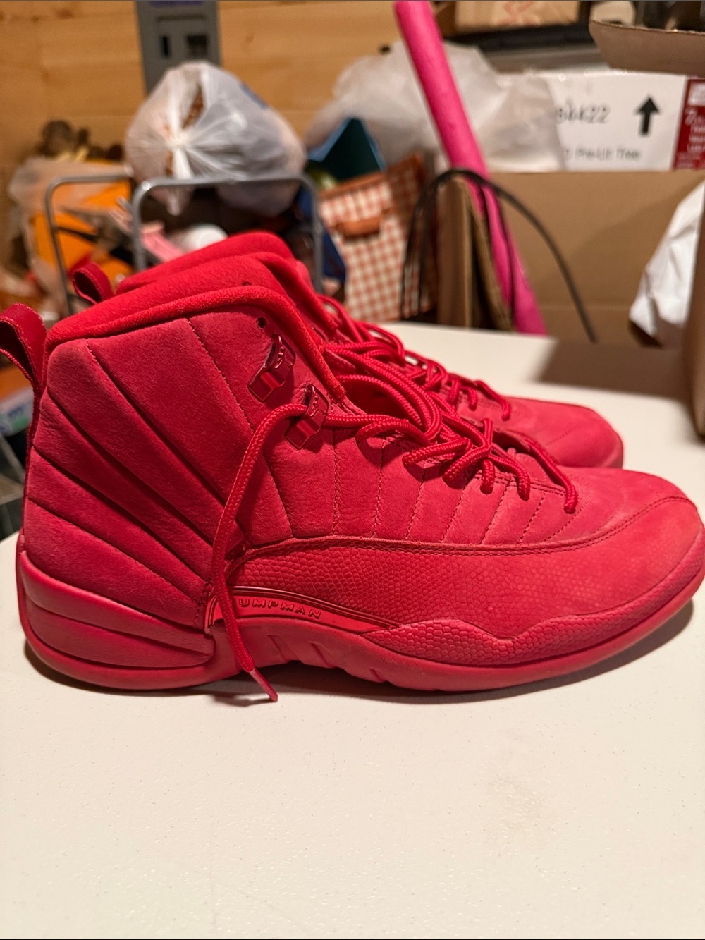 Jordan Men’s All-Red High-Top Sneakers